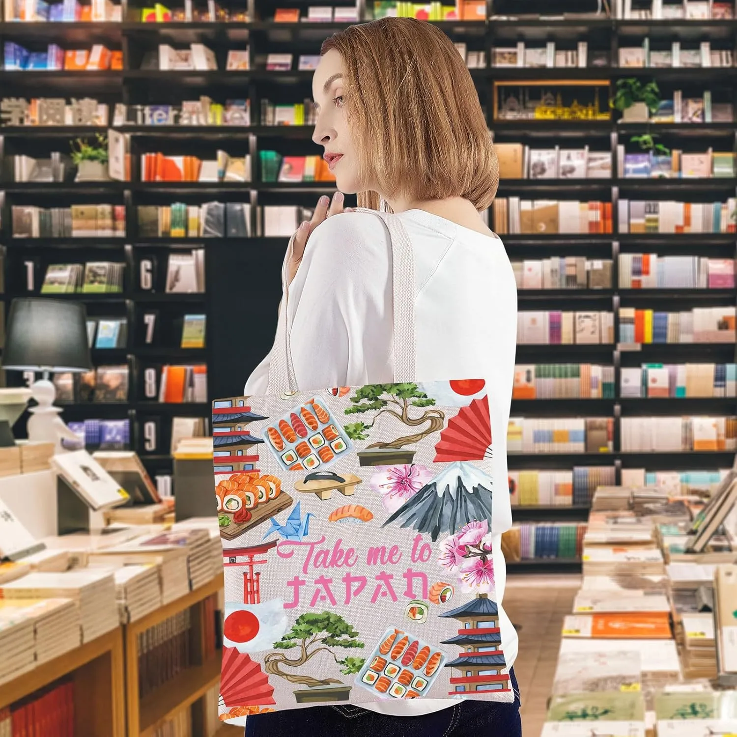 WZMPA Japan Travel Cosmetic Bag Japan Souvenir Gift Take Me To Japan Zipper Pouch Bag Japanese Culture Gift (Take Japan TG)