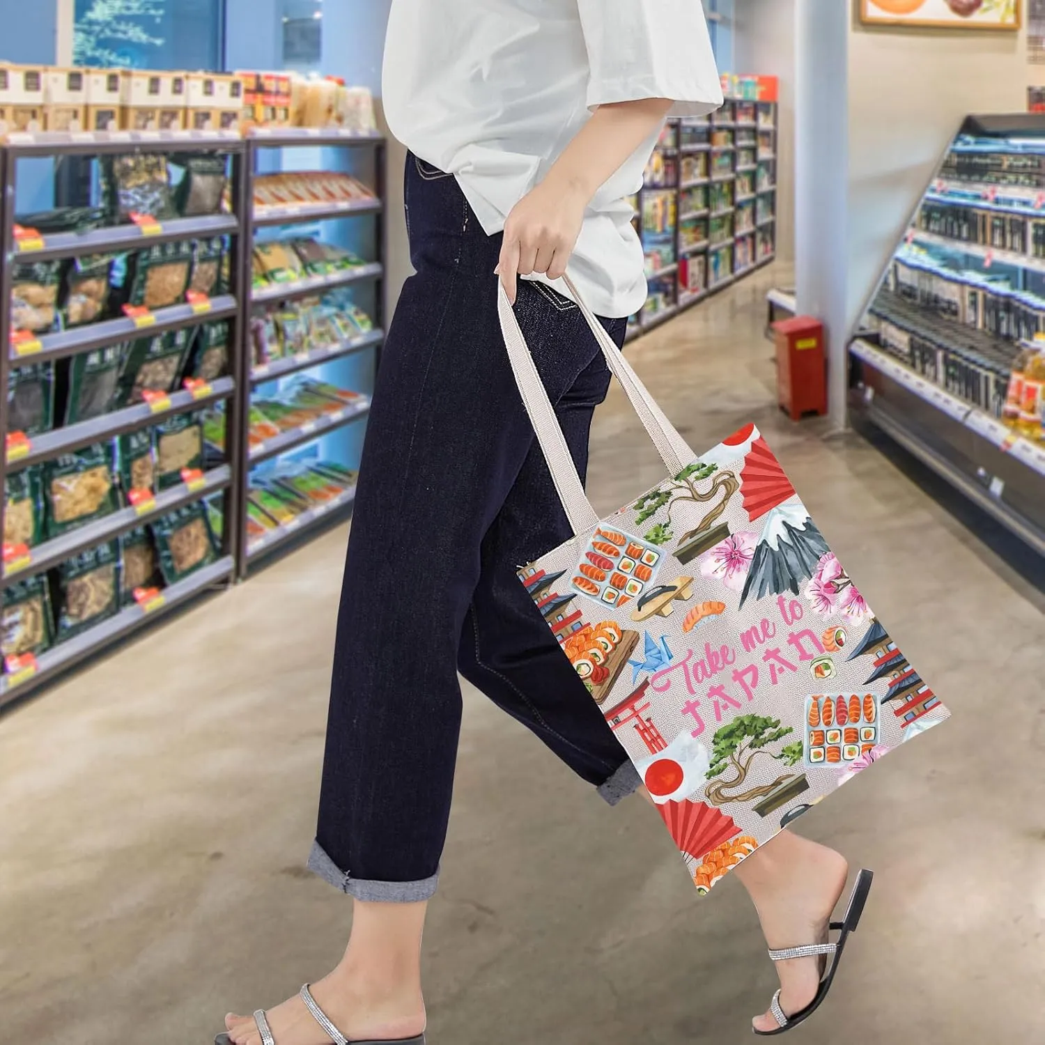WZMPA Japan Travel Cosmetic Bag Japan Souvenir Gift Take Me To Japan Zipper Pouch Bag Japanese Culture Gift (Take Japan TG)
