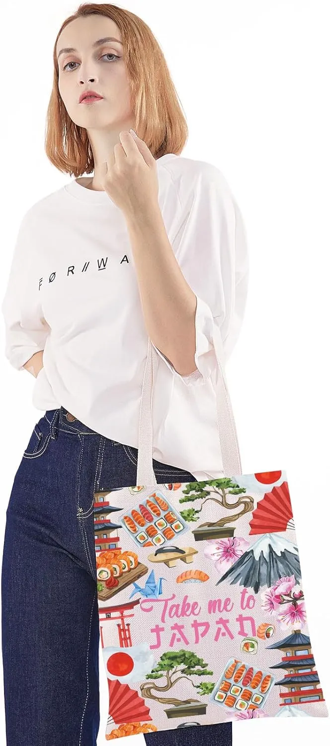 WZMPA Japan Travel Cosmetic Bag Japan Souvenir Gift Take Me To Japan Zipper Pouch Bag Japanese Culture Gift (Take Japan TG)