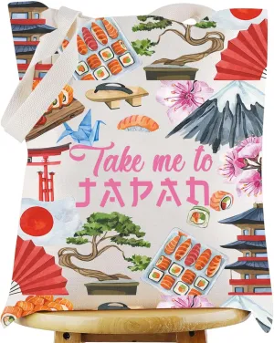 WZMPA Japan Travel Cosmetic Bag Japan Souvenir Gift Take Me To Japan Zipper Pouch Bag Japanese Culture Gift (Take Japan TG)