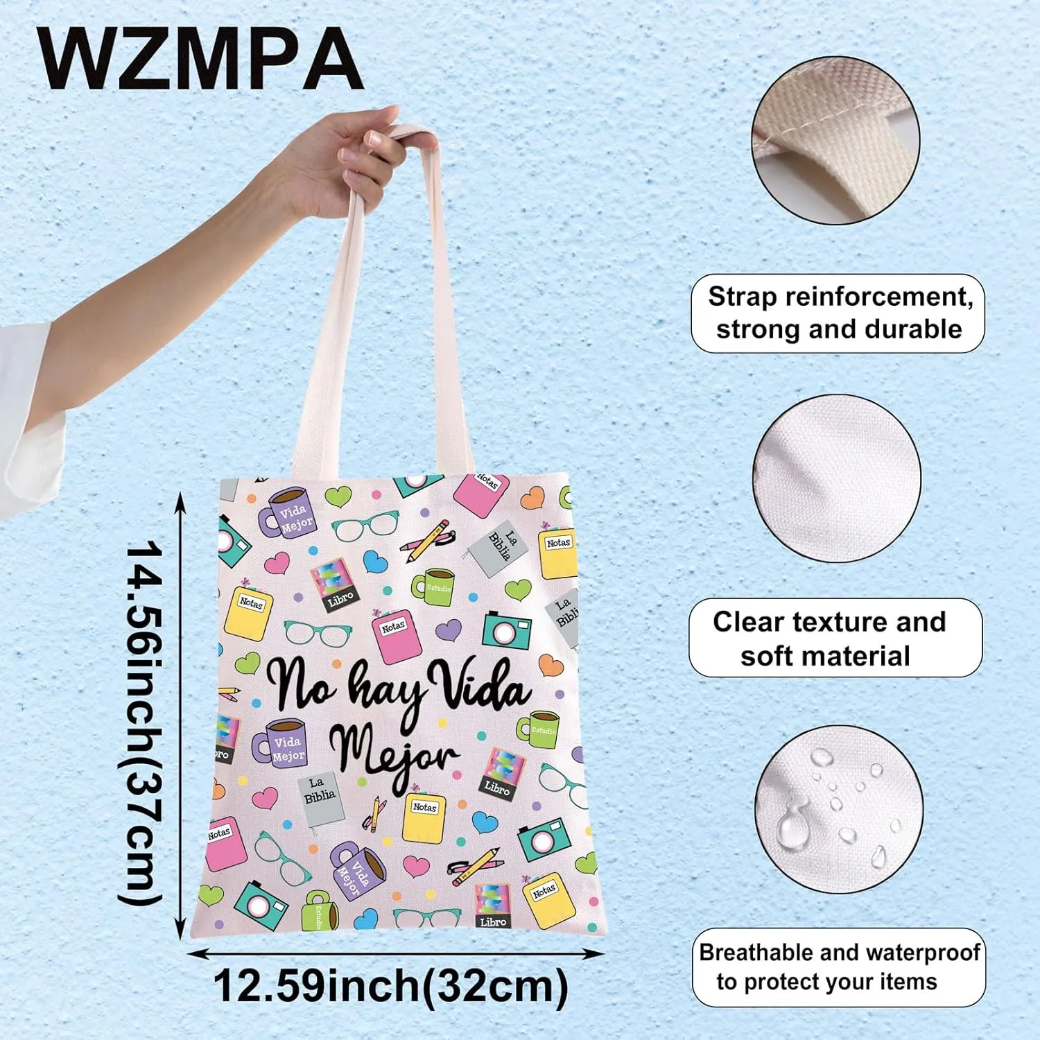 WZMPA JW Pioneer Cosmetic Makeup Bag JW Spanish Pioneer Gifts No Hay Vida Mejor Zipper Pouch Bag For Women Girls (No Hay Vida TG)