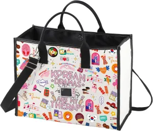 WZMPA Korean Drama Cosmetic Makeup Bag k-Drama Lover Gift Korean Dramas Are My Therapy k-Drama Zipper Pouch Bag For Women Girls (Korean Dramas BG)