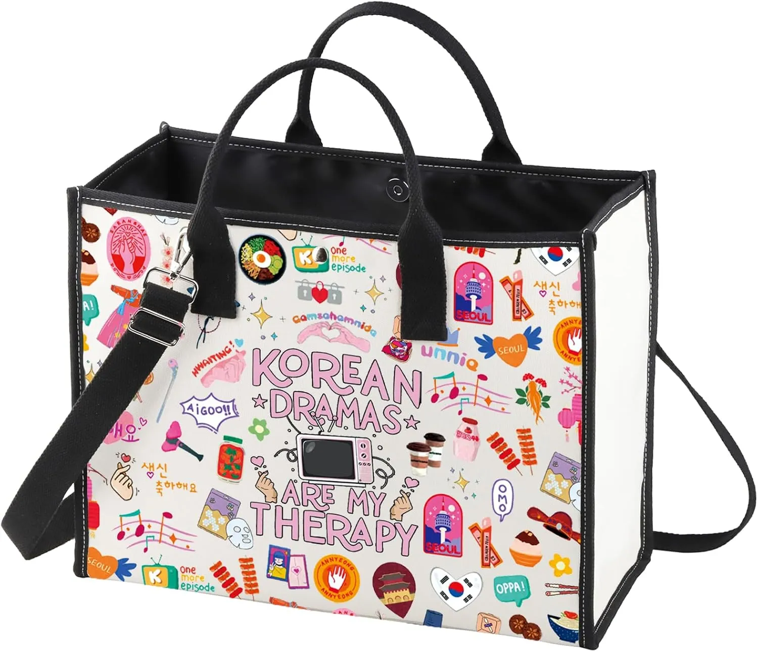 WZMPA Korean Drama Cosmetic Makeup Bag k-Drama Lover Gift Korean Dramas Are My Therapy k-Drama Zipper Pouch Bag For Women Girls (Korean Dramas BG)