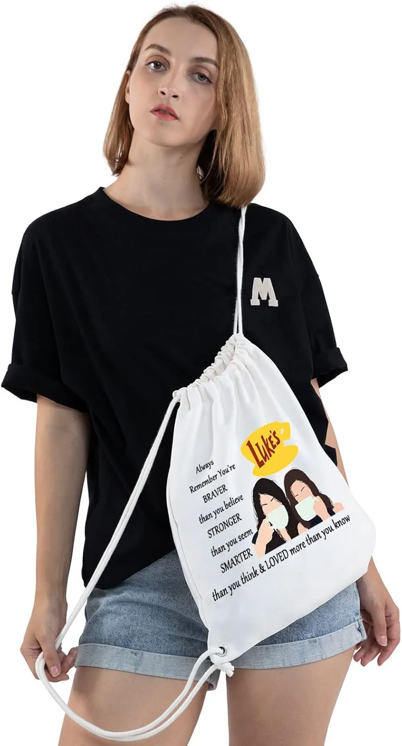 WZMPA Luke's Diner Cosmetic Bag Coffee Inspired Gift You Are Braver Stronger Smarter Than You Think Luke's Diner Makeup Zipper Pouch Bag (Always Gil BP)