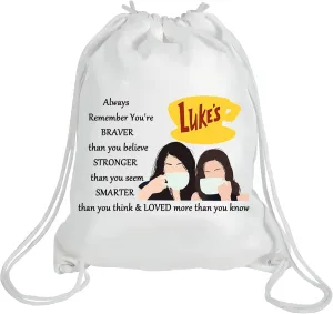 WZMPA Luke's Diner Cosmetic Bag Coffee Inspired Gift You Are Braver Stronger Smarter Than You Think Luke's Diner Makeup Zipper Pouch Bag (Always Gil BP)