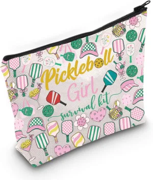 WZMPA Pickleball Girl Cosmetic Makeup Bag Pickleball Player Gift Pickleball Girl Survival Kit Pickleball Training Gift (pickleball girl F)
