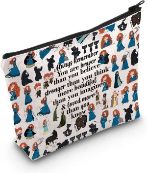 WZMPA Princess Mei Li Da Cosmetic Bag Mei Li Da Fans Gift You Are Braver Stronger Beautiful Than You Know Mei Li Da Makeup Zipper Pouch Bag Mei Li Da Merch (Always Mei Li Da)