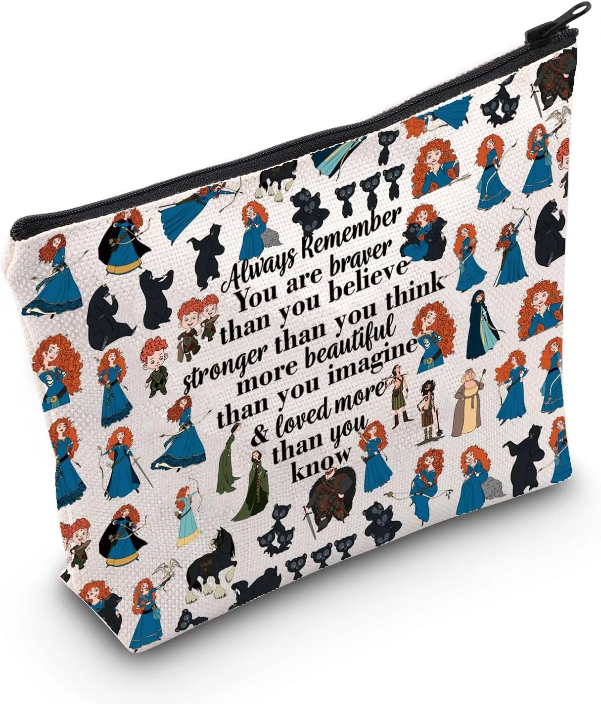 WZMPA Princess Mei Li Da Cosmetic Bag Mei Li Da Fans Gift You Are Braver Stronger Beautiful Than You Know Mei Li Da Makeup Zipper Pouch Bag Mei Li Da Merch (Always Mei Li Da)