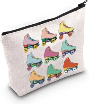 WZMPA Roller Skater Cosmetic Makeup Bag Roller Skating Lover Gifts Roller Girl Gift Roller Skate Sport Zipper Pouch Bag For Women Girls (Roller Skater)