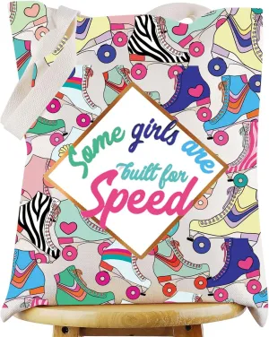 WZMPA Roller Skater Makeup Bag Roller Skating Lover Gifts Some Gil Are Built For Speed Zipper Bag Roller Skate Sport Gift