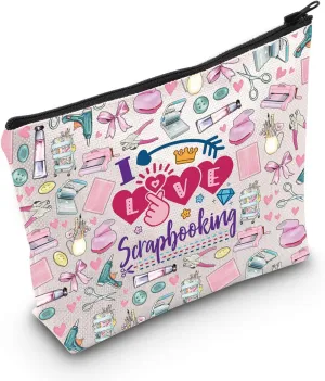 WZMPA Scrapbook Lover Cosmetic Makeup Bag Scrapbook Fan Gift I Love Scrapbooking Zipper Pouch Bag For Women Girls (Scrapbooking F)