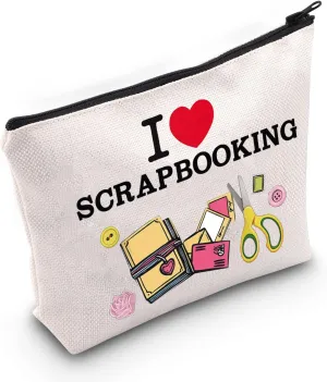 WZMPA Scrapbook Lover Cosmetic Makeup Bag Scrapbook Fan Gift I Love Scrapbooking Zipper Pouch Bag For Women Girls (Scrapbooking)
