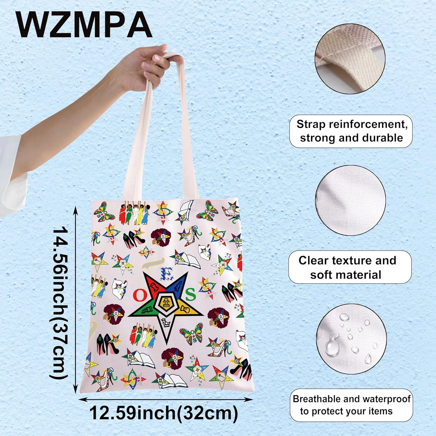 WZMPA Sisterhood Cosmetic Bag Sorority Sister Gift Sisterhood Makeup Zipper Pouch Bag Greek Sorority Gift (Star TG)