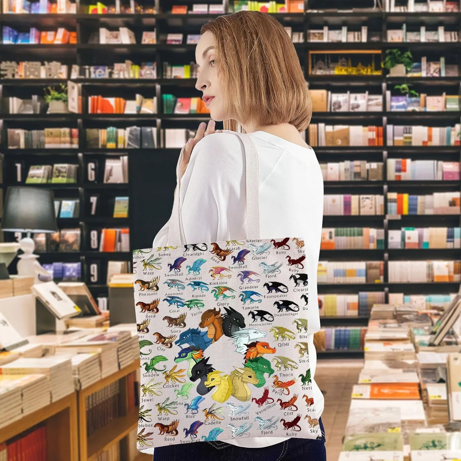 WZMPA Wings Dragon Darkstalker Makeup Bag Wings Dragon Novel Inspired Gift Dragon Tribes Zipper Pouch Bag Dragon Bookish Gift (Wings Dragon TG)
