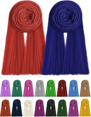 Yahenda 18 Picees Women Scarfs Shawl Hijab Soft Cotton Hemp Long Scarf Head Wraps for Women, 27 x 69 Inches
