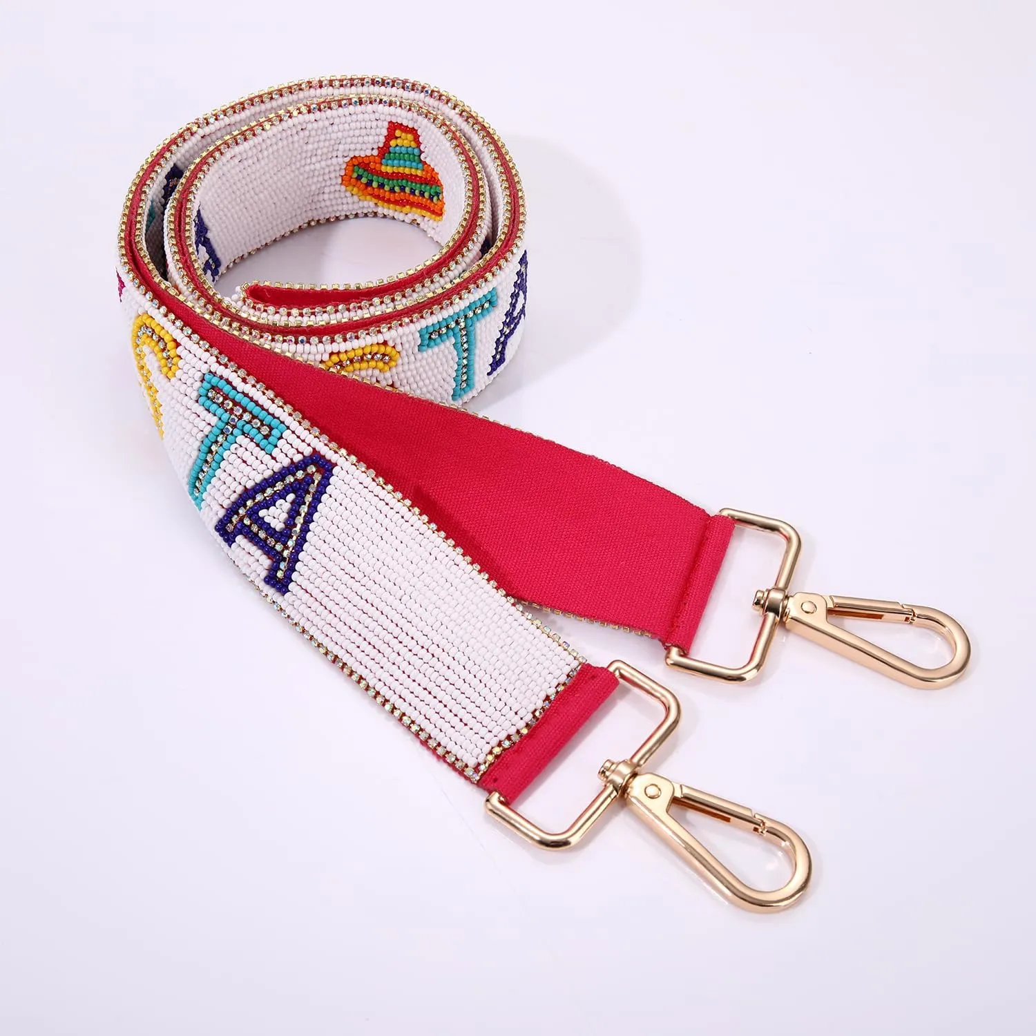 YAHPERN Mexican Cinco De Mayo Purse Strap for Women Beaded Crossbody Shoulder Bag Strap Replacement Fiesta Outfit Accessories