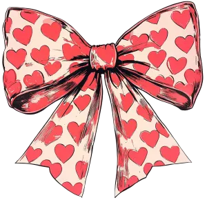 Yellow And Pink Heart Bow DTF (direct-to-film) Transfer