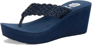 Yellow Box Deloise EVA Wedge Platform Embellished Sandals Clear (9.5, Clear)