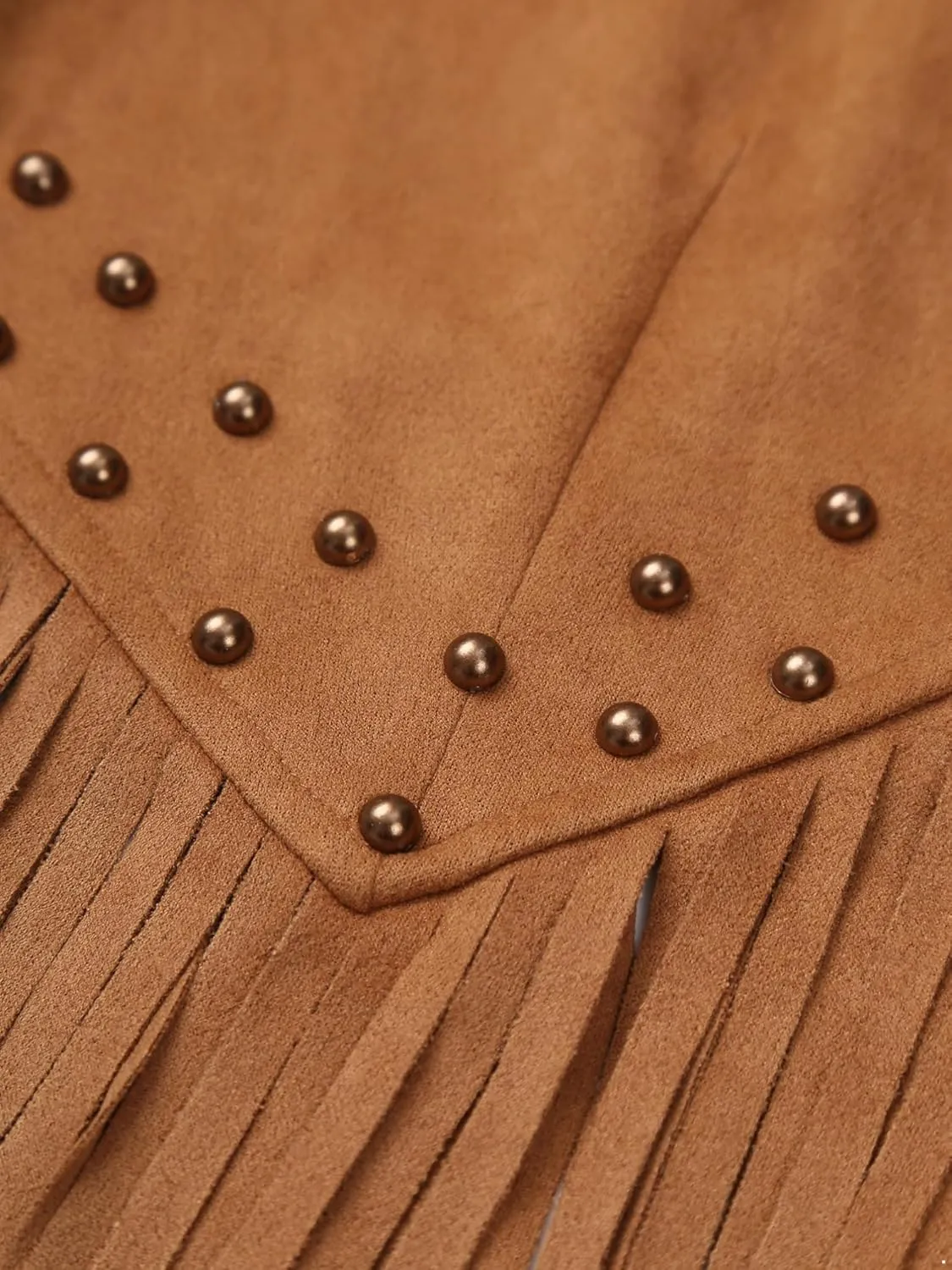 YiZYiF Women Tassel Vest 70s Hippie Sleeveless Faux Suede Vest Waistcoat Jacket Cowgirl Outfits