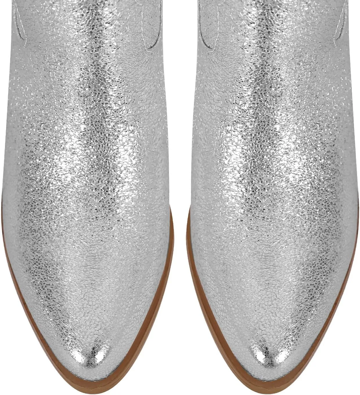 Yolkomo Cowboy Boots For Women Wide Calf Glitter Rhinestone Cowgirl Boots