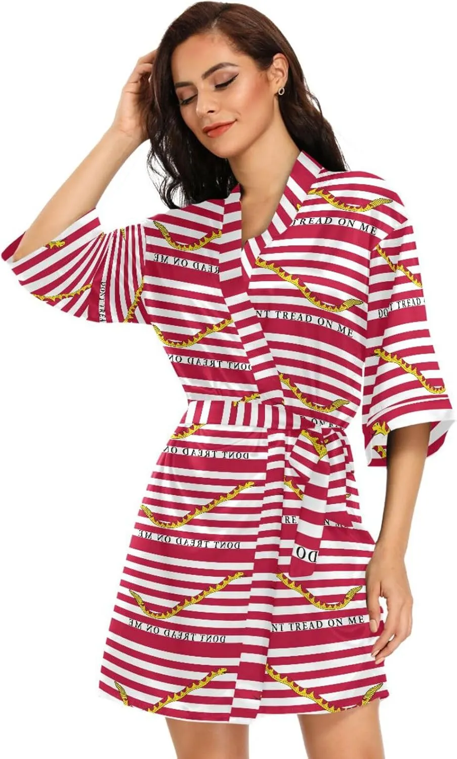 Yuiboo Womens Kimono Robes Oversized Satin Robe Dressing Gown Soft Pajamas Dress S
