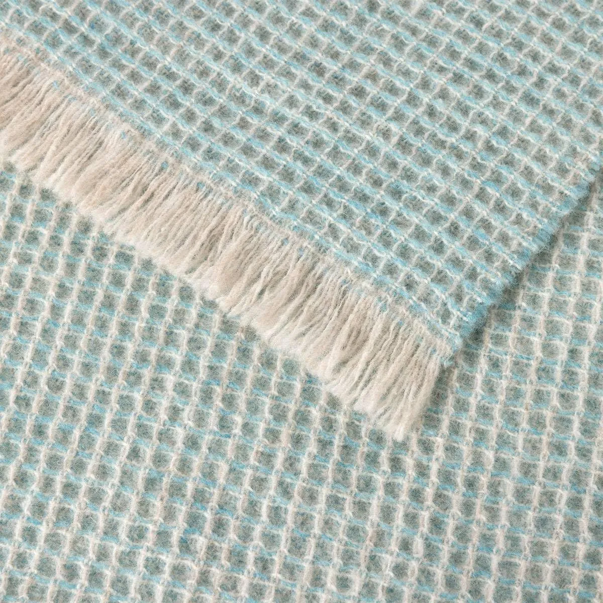 Yves Delorme Cosy Aqua Throw - Wool - Durable, Warm and Cozy Luxury Throw Blanket