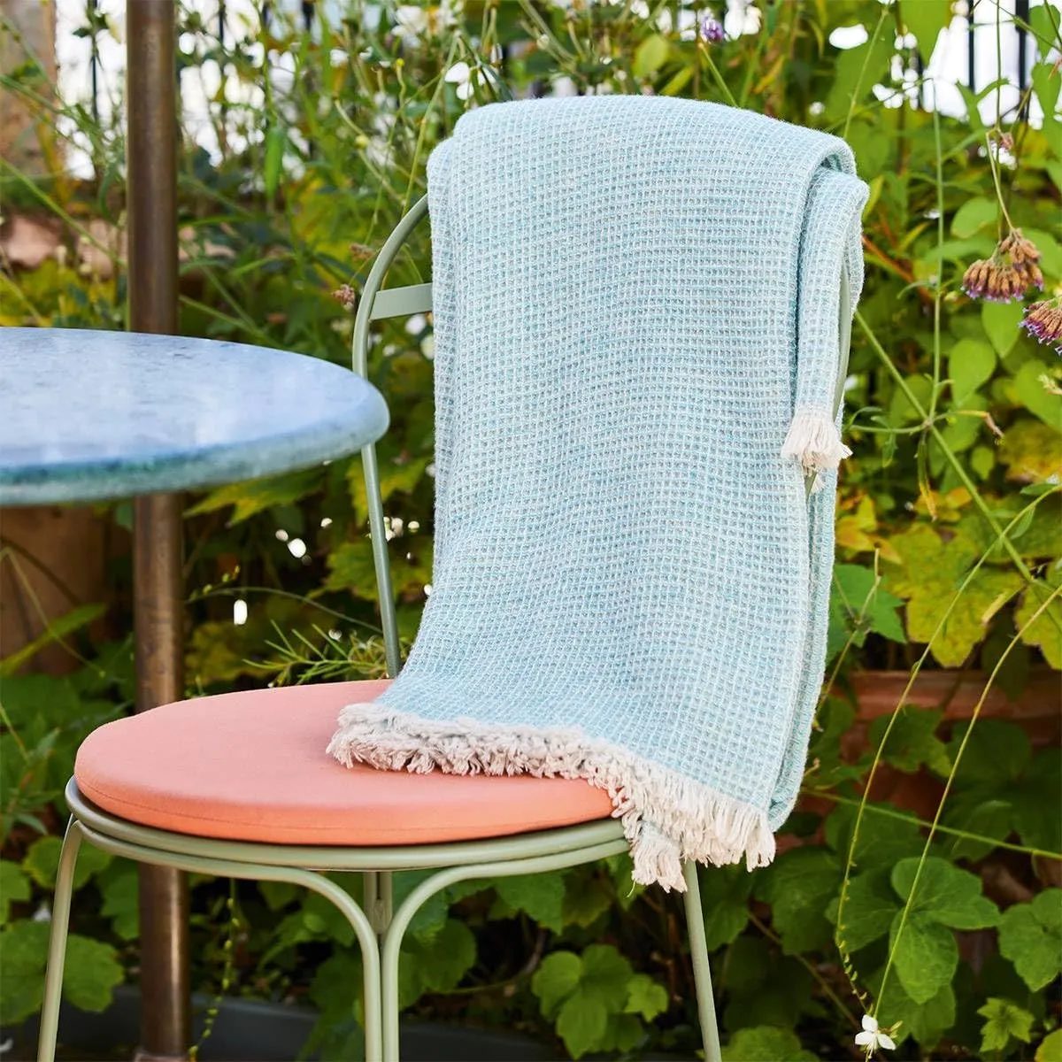 Yves Delorme Cosy Aqua Throw - Wool - Durable, Warm and Cozy Luxury Throw Blanket
