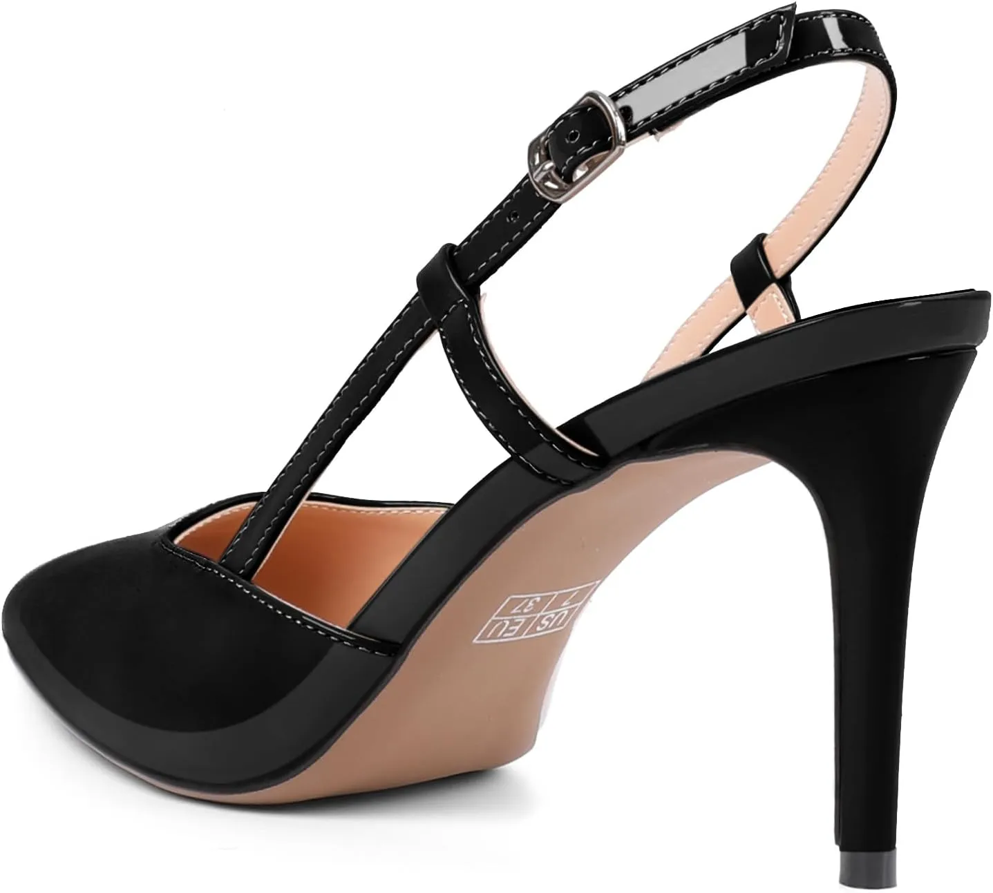 Zamikoo Slingback Heels for Women Closed Pointed Toe Women's Pumps 3.5 Inch Stiletto High Heel Wedding Party Casual Dress Shoes