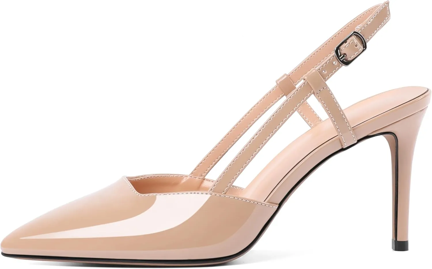 Zamikoo Slingback Heels for Women Closed Pointed Toe Women's Pumps 3.5 Inch Stiletto High Heel Wedding Party Casual Dress Shoes