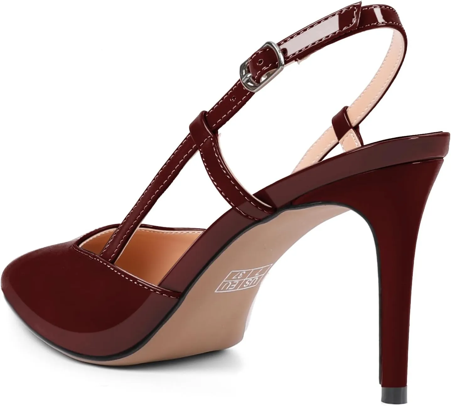 Zamikoo Slingback Heels for Women Closed Pointed Toe Women's Pumps 3.5 Inch Stiletto High Heel Wedding Party Casual Dress Shoes