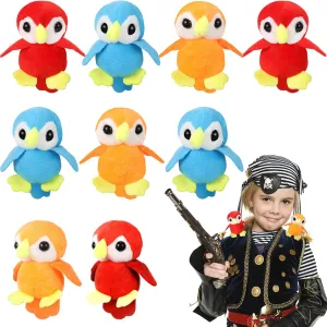 Zomiboo 9 Pieces Stuffed Parrot on Shoulder Soft Parrot Plush Animal Pirate Costume Accessory 3.5 Inch Blue Scarlet Orange Bird Toys Stuffed Bird for Holiday Pirate Party Decoration Supplies