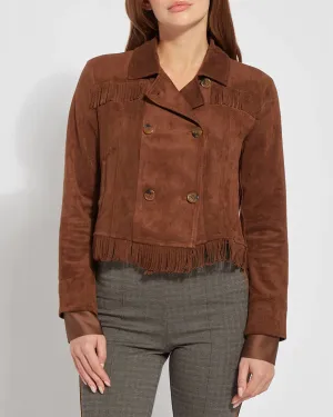 Zora Fringe Suede Jacket in Bronze | Bronze